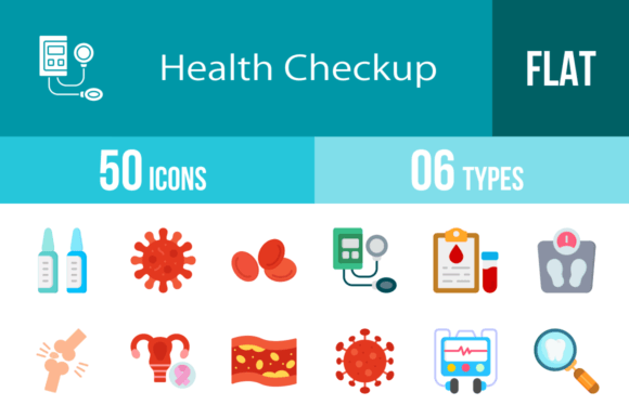 50 Health Checkup Icons: Graphics for Branding