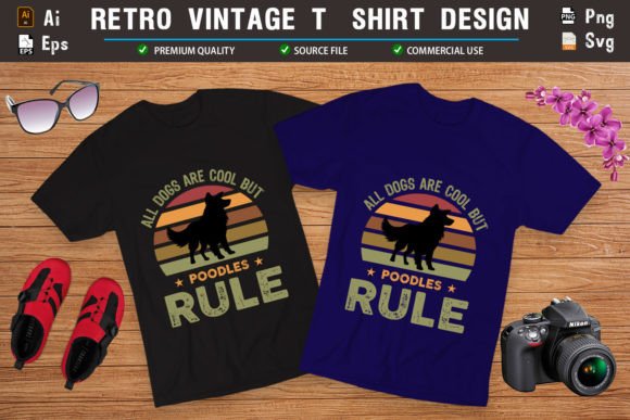 All Dogs Are Cool Retro T-shirt: Graphics for T-Shirt Designs