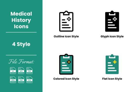 Medical History Icon 4 Styles: Graphics & Icons Review