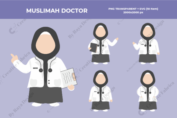 Muslimah Doctor Graphics: Crafting Illustrations