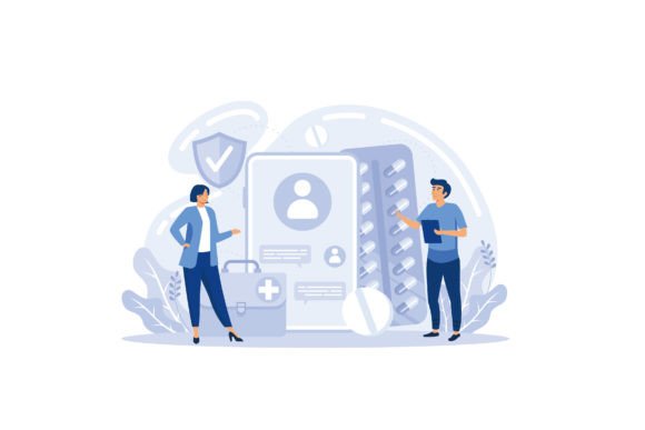 Pharmacy Medication Concept: Online Graphics & Illustrations
