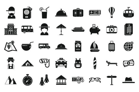 Retirement Travel Icons: Simple Graphics for Bloggers